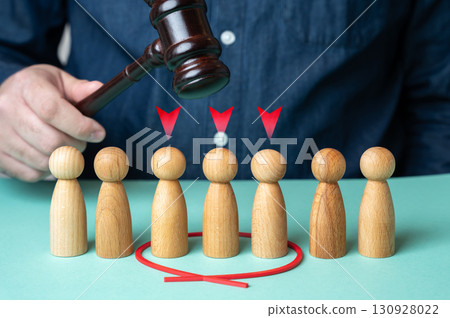 Select a preventive measure for the suspects. Arrest into custody. Symbol of law enforcement, criminal justice, police operations and protection of public order. Select a preventive measure for the suspects. Arrest into custody. Symbol of law enforcement, criminal justice, police operations and protection of public order. 130928022