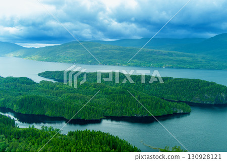 View from above of the bays of Bjornafjord near Tonnegarden and Kollesundet in Homlefjord, Norway, Europe View from above of the bays of Bjornafjord near Tonnegarden and Kollesundet in Homlefjord, Norway, Europe 130928121