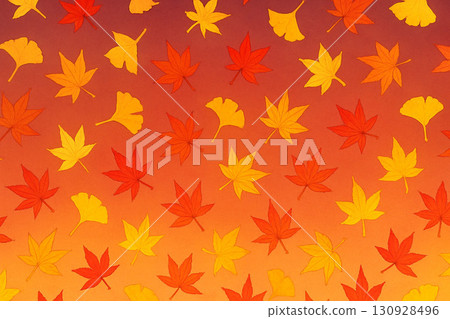 Fluttering Fallen Leaves Series: Simple background of fallen leaves on a white background 130928496