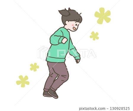 Illustration of a running girl 130928525