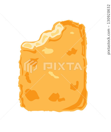 Illustration of a bitten hash brown potato Illustration of a bitten hash brown potato 130928632