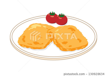 Illustration of hash browns on a plate Illustration of hash browns on a plate 130928634