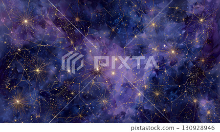 Fantastic constellation art shining in the purple universe 130928946