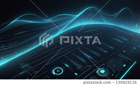 Clean Tech HUD Waves for Presentation Backgrounds 130929116