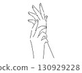 女人美麗雙手的線條畫插圖 130929228