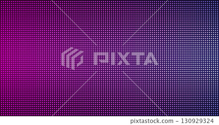 Led light screen background. TV panel with pixel dots. Display, monitor texture. Vector abstract neon glow in pink and purple. Led light screen background. TV panel with pixel dots. Display, monitor texture. Vector abstract neon glow in pink and purple. 130929324