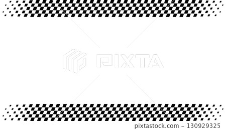 Racing flag with a checker pattern. Chessboard car frame for the finish line. Vector border banner for a winner in motorsports. Racing flag with a checker pattern. Chessboard car frame for the finish line. Vector border banner for a winner in motorsports. 130929325