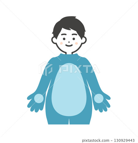 一名男子脫下服裝頭的插圖 130929443