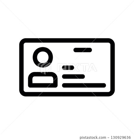 Simple black vector icon with a theme identity card 130929636