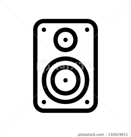 Simple black vector icon with a theme music speaker 130929651