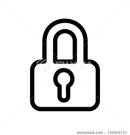 Simple black vector icon with a theme padlock Simple black vector icon with a theme padlock 130929711