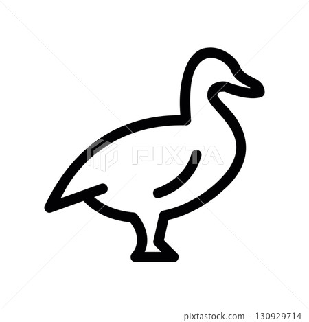 Simple black vector icon with a theme duck Simple black vector icon with a theme duck 130929714