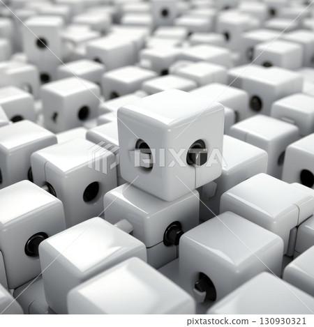 White Cubes Abstract Background Texture Design. 130930321