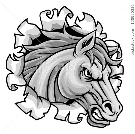 Horse Mustang Stallion Bronco Sports Team Mascot Horse Mustang Stallion Bronco Sports Team Mascot 130930336