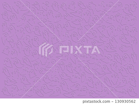 Cute Halloween ghost line drawing pattern illustration 130930562