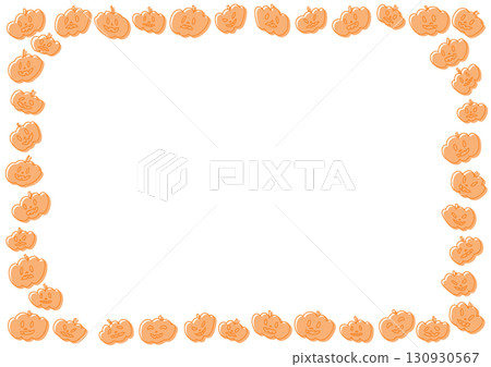 Cute Halloween pumpkin pattern frame illustration Cute Halloween pumpkin pattern frame illustration 130930567