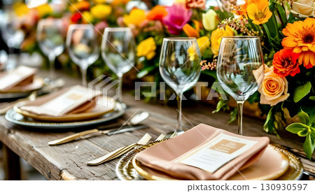 glasses of champagne at the wedding 130930597