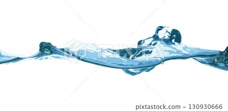 Water wave, isolated on transparent background close-up, clean drinking water concept 130930666
