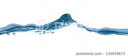 Water wave, isolated on transparent background close-up, clean drinking water concept 130930673