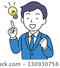 A business person with a bright expression after solving a problem 130930758