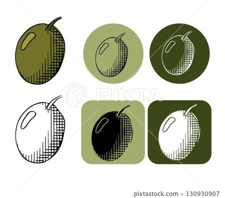 Olive berry logotype. Vector graphic line ink colored illustration. Silhouette sign for logo, print, comics, fashion, pop art, boards, design, stickers, decoration, posters Olive berry logotype. Vector graphic line ink colored illustration. Silhouette sign for logo, print, comics, fashion, pop art, boards, design, stickers, decoration, posters 130930907
