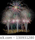 Fireworks dancing in the night sky 130931280
