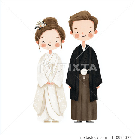 Japanese wedding illustrations 130931375
