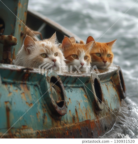 Three cats submarine ocean water ginger friends swimming rusty cute Three cats submarine ocean water ginger friends swimming rusty cute 130931520