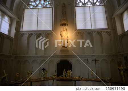 Interior of the Church of Our Lady Roman Catholic gothic church in Bruges, Belgium 130931690