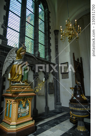 Interior details in the Church of Our Lady Roman Catholic gothic church in Bruges, Belgium Interior details in the Church of Our Lady Roman Catholic gothic church in Bruges, Belgium 130931700