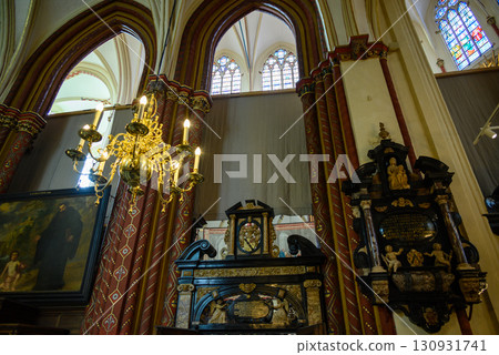 Interior of the Saint Salvator Cathedral main Roman Catholic gothic church in Bruges, Belgium Interior of the Saint Salvator Cathedral main Roman Catholic gothic church in Bruges, Belgium 130931741
