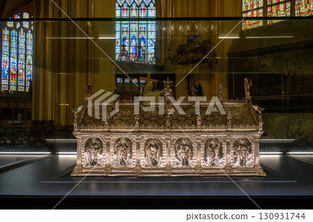 Interior of the Saint Salvator Cathedral main Roman Catholic gothic church in Bruges, Belgium Interior of the Saint Salvator Cathedral main Roman Catholic gothic church in Bruges, Belgium 130931744