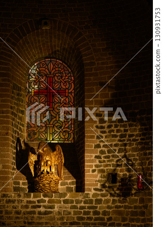 Interior of the Basilica of the Holy Blood, Catholic basilica housing a relic of the Holy Blood of Christ in Bruges, Belgium 130931753