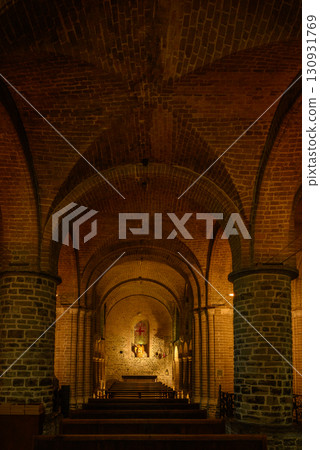 Interior of the Basilica of the Holy Blood, Catholic basilica housing a relic of the Holy Blood of Christ in Bruges, Belgium Interior of the Basilica of the Holy Blood, Catholic basilica housing a relic of the Holy Blood of Christ in Bruges, Belgium 130931769