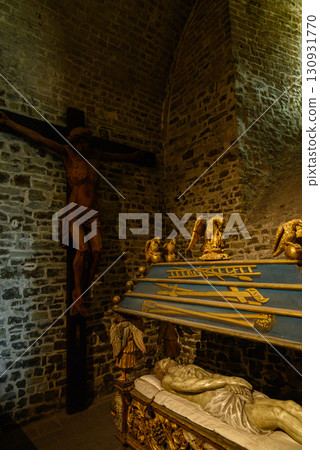 Interior of the Basilica of the Holy Blood, Catholic basilica housing a relic of the Holy Blood of Christ in Bruges, Belgium Interior of the Basilica of the Holy Blood, Catholic basilica housing a relic of the Holy Blood of Christ in Bruges, Belgium 130931770