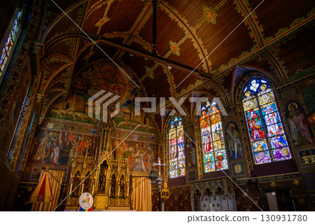 Interior of the Basilica of the Holy Blood, Catholic basilica housing a relic of the Holy Blood of Christ in Bruges, Belgium Interior of the Basilica of the Holy Blood, Catholic basilica housing a relic of the Holy Blood of Christ in Bruges, Belgium 130931780