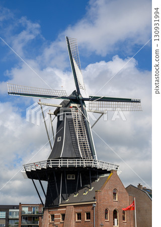 Windmill De Adriaan, popular landmark of the city of Haarlem, Netherlands 130931994