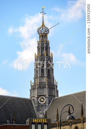 Bell tower of the Church of Saint Bavo Grote Kerk, Reformed Protestant church in Haarlem, Netherlands 130932008