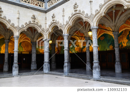 Bourse at Antwerp, first commodity exchange in the world, today a multipurpose venue, in Antwerp, Flanders, Belgium 130932133