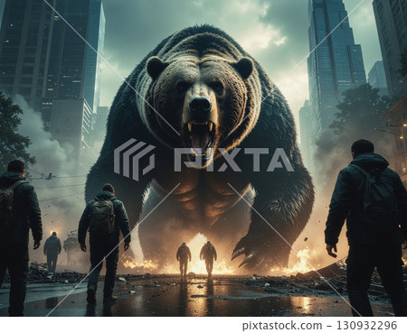 Bear rampaging through the city 130932296