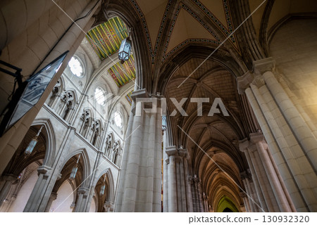 Interior of the Cathedral of Saint Mary the Royal of the Almudena located opposite the Royal Palace in Madrid, Spain 130932320