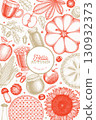 Hand Drawn Vector Autumn Illustration. Not AI Generated. Thanksgiving Background. Fall Season Cozy Mood Banner. Vintage Design Template. 130932373