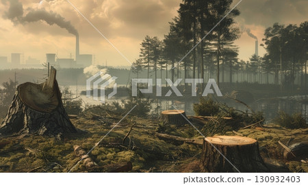 The Scene Includes A Once-Lush Forest Now Ravaged 130932403