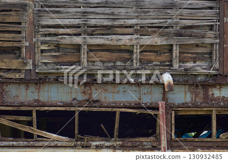 A dilapidated house. The exterior of the building symbolizes the problem of vacant houses. 130932485