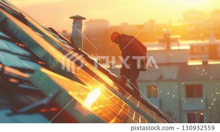 Workers are Installing Solar Panels 130932559