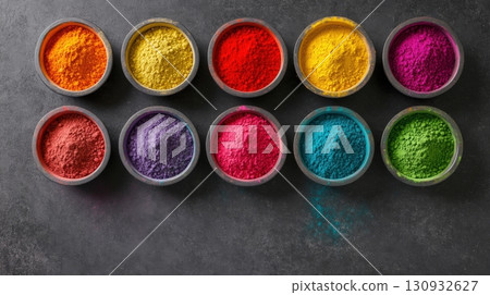 Vibrant Holi Colors On A Festive Table 130932627