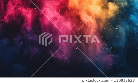 Colorful Holi Powder Abstract Background 130932628