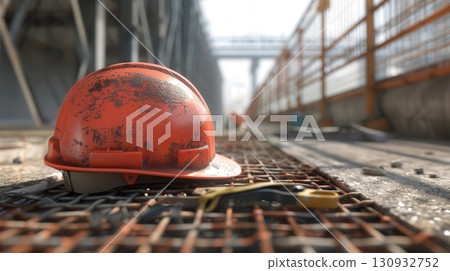 Hard Hats And Safety Gear On Site 130932752