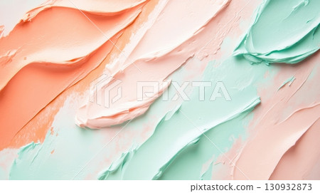 Mint And Peach Color Texture Abstract Background 130932873