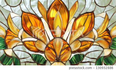 Art Nouveau Stained Glass Window 130932886